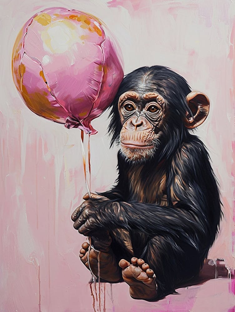 Cute Bonobo 1 With Balloon