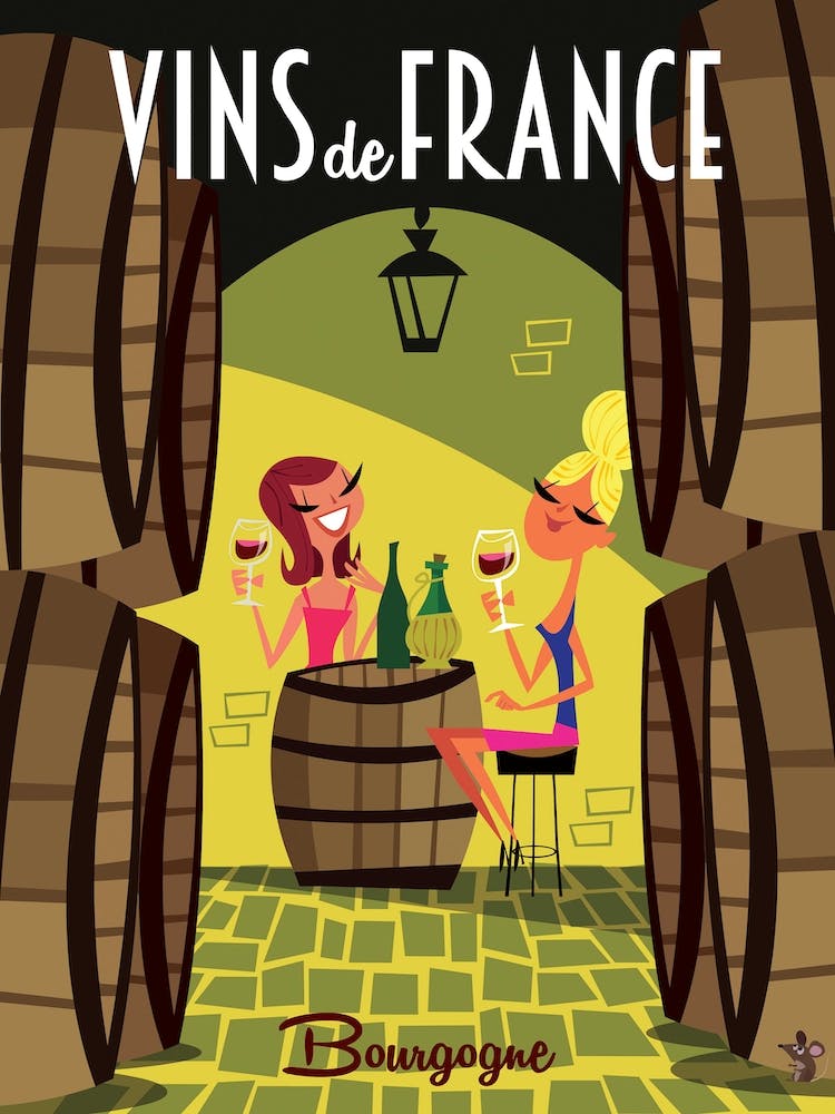 Vins De France Bourgogne Poster