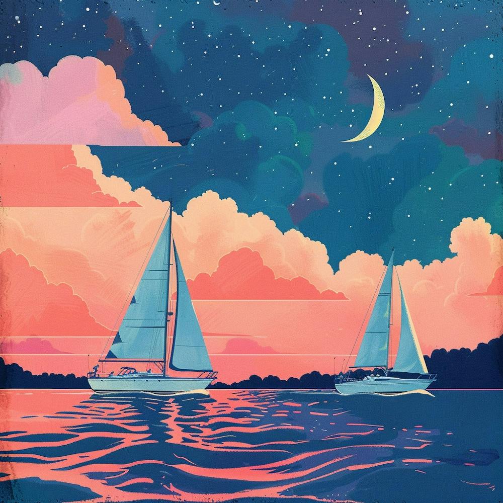 Sunset Sailboats 1
