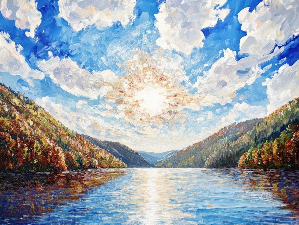 Lever de soleil sur le lac 1