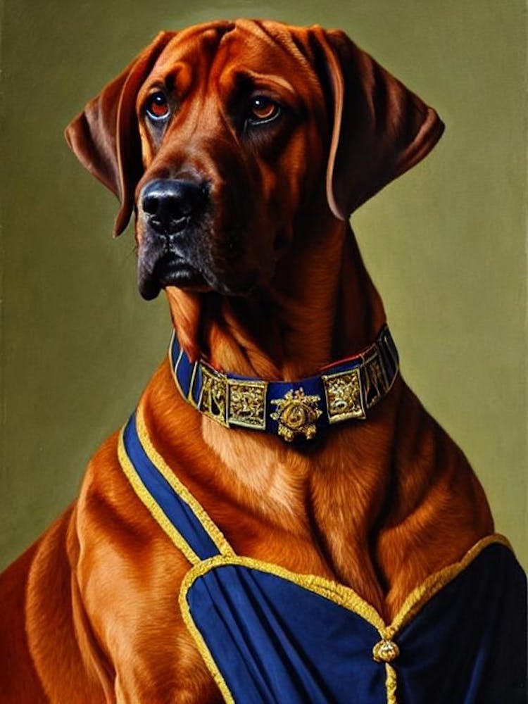 Bloodhound 3 Renaissance Portrait Oil Painting