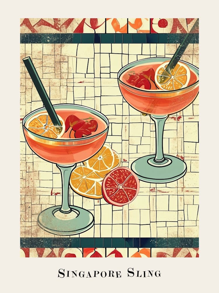Singapore Sling Tile Poster