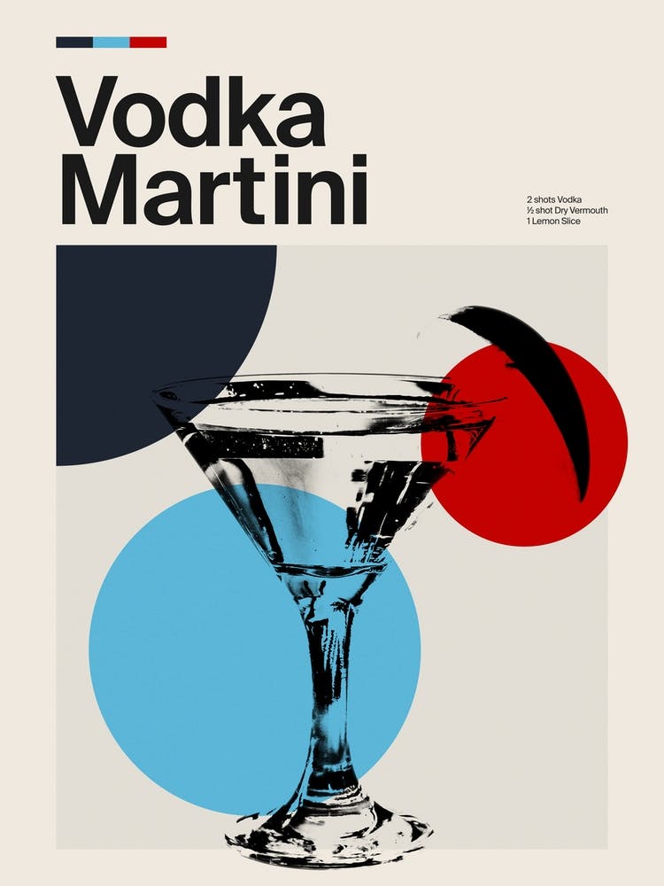 Mid Century Vodka Martini Cocktail