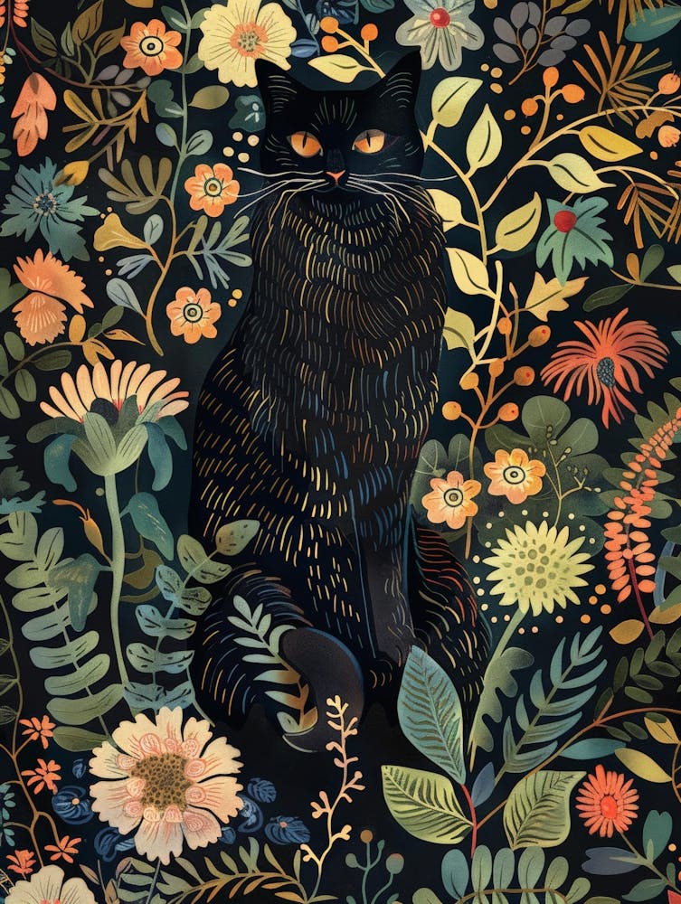 Black Cat In The Garden 7