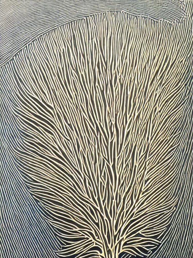Acropora Latistella Ii Linocut