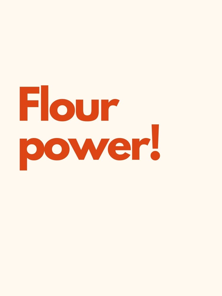 Flour Power Kitchen Typography Cream Red