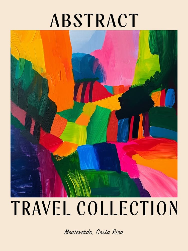 Abstract Travel Collection Poster Monteverde Costa Rica 1