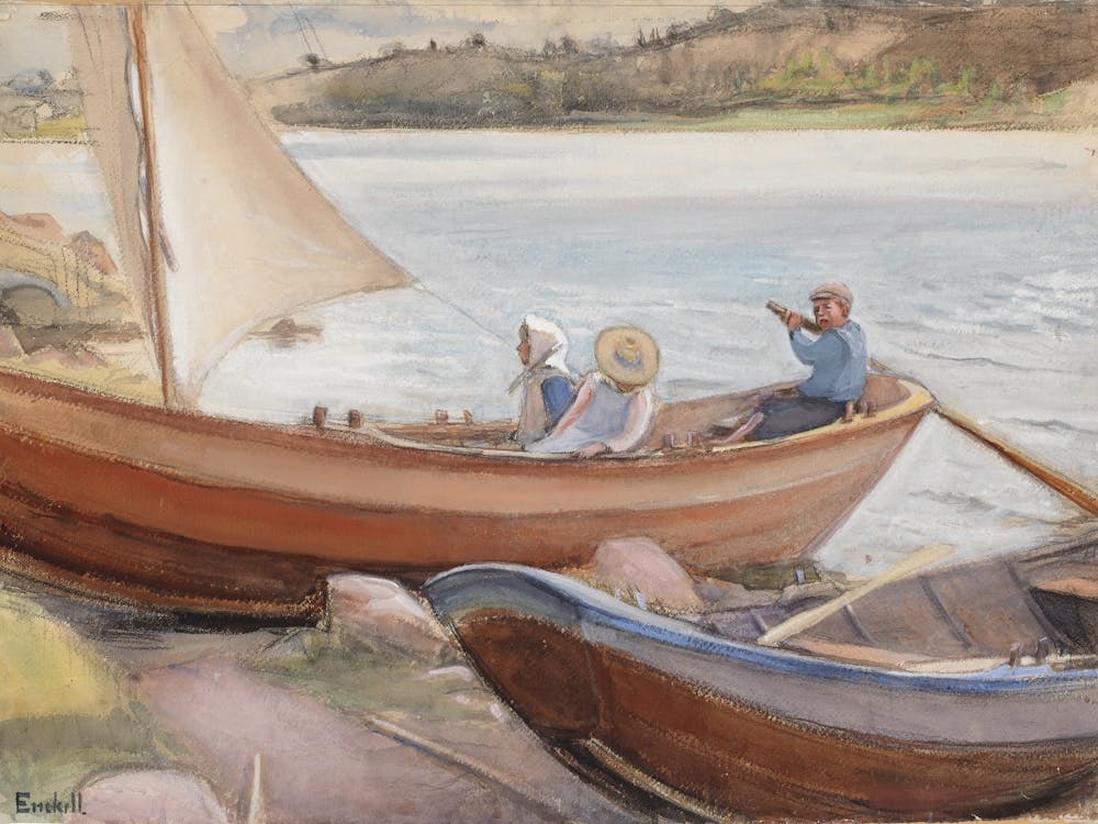 Veneitä Rannalla, 1902, By Magnus Enckell
