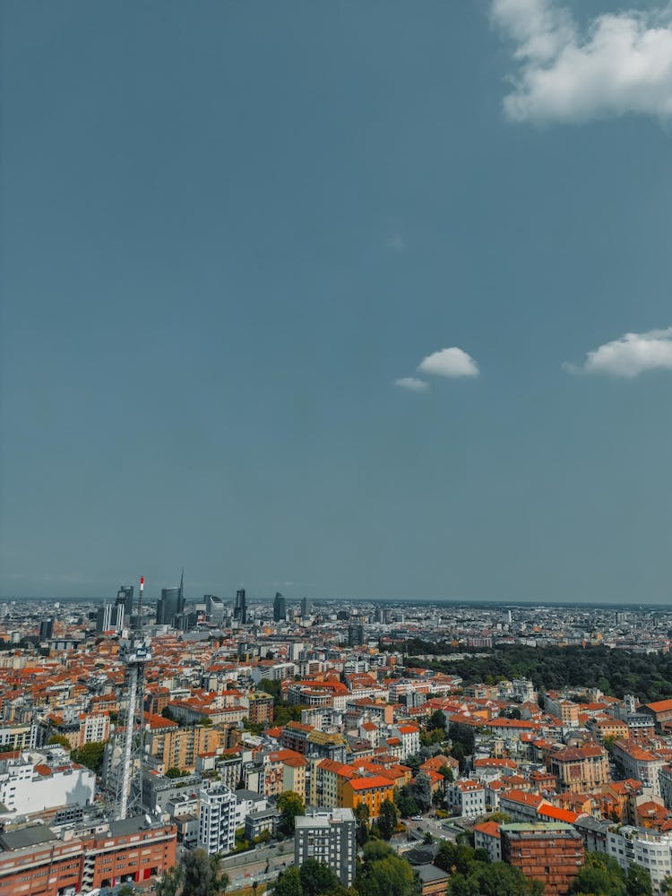 Beautiful blue sky over Milan