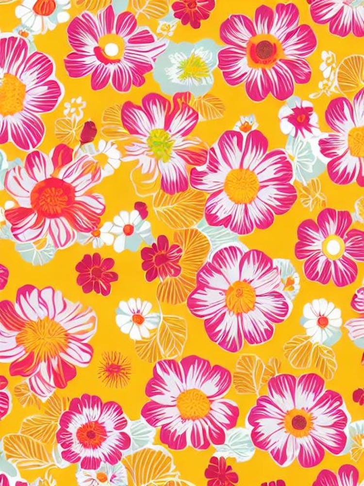 Anemone Floral Print Retro Pattern1 Flower
