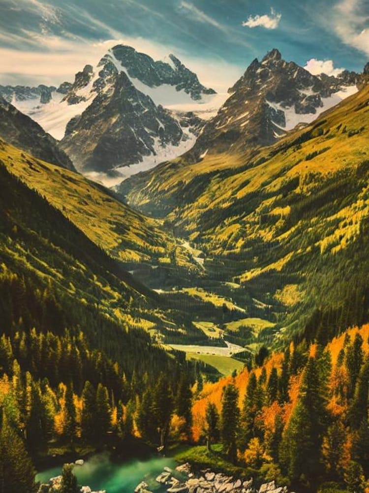 Gran Paradiso Nationalpark 2 Italien Vintage-Poster