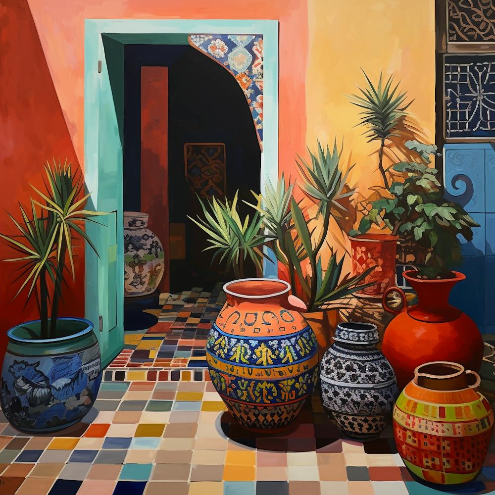 Moroccan Pots and Doorway