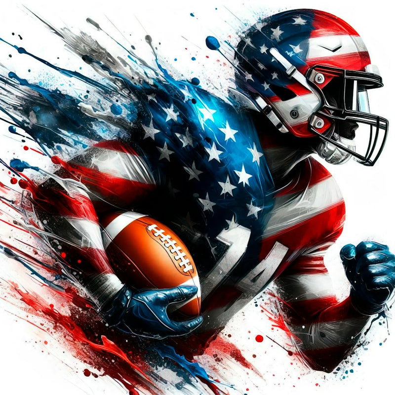 American Football Player In Watercolor 2