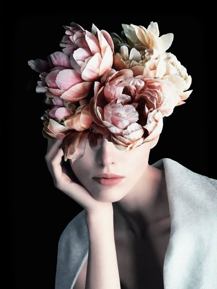 Woman With Flowers On Her Head