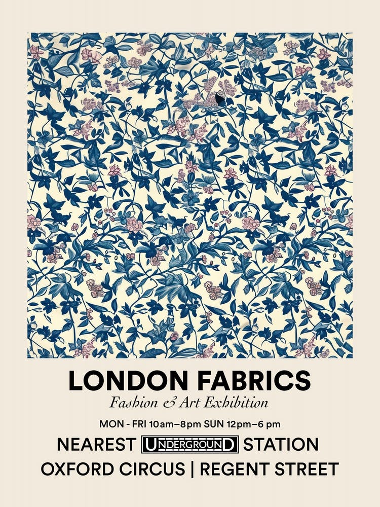 Plakat Blumentraum London Fabrics Blumenmuster 1
