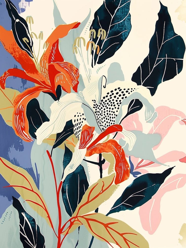 Colourful Flower Illustration Moonflower 4