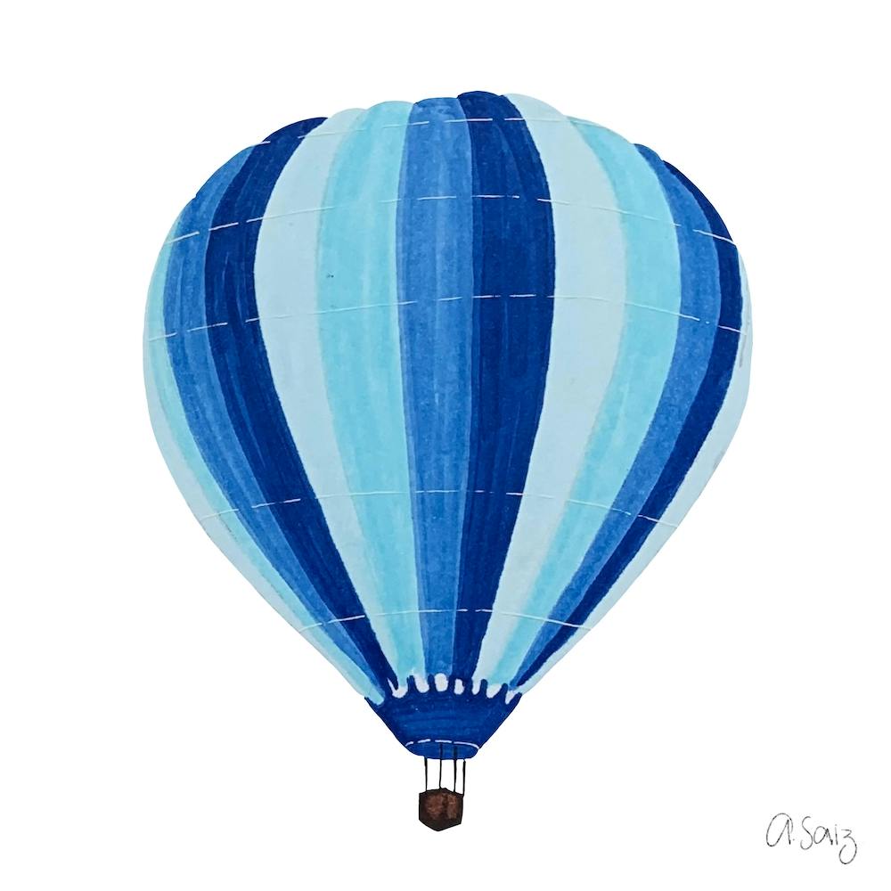 Blue Hot Air Balloon