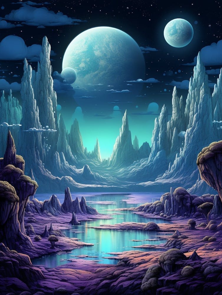 Lunar Landscape Pixel Art 2