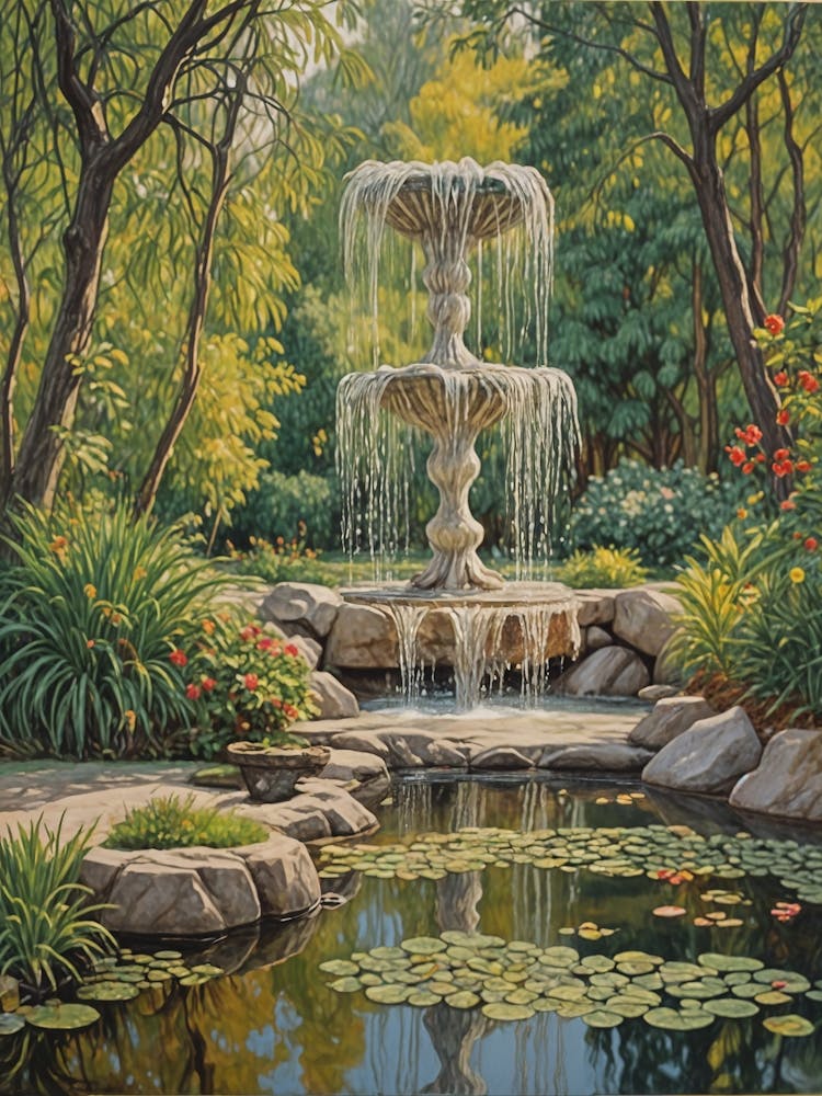Fountain In The Secret Garden