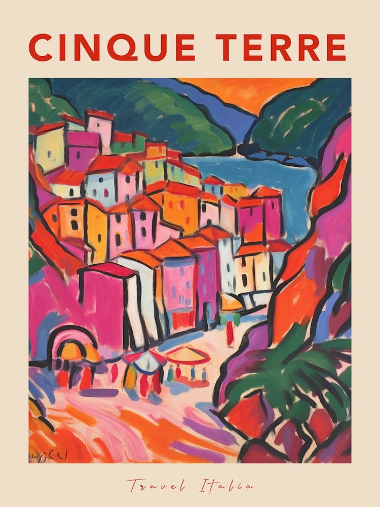 Cinque Terre 2 Italia Travel Poster