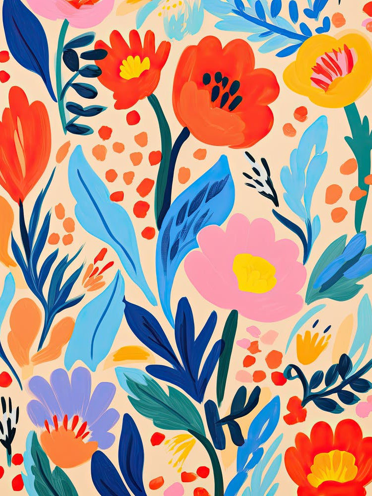 Flowers 46, Matisse style, Floral texture