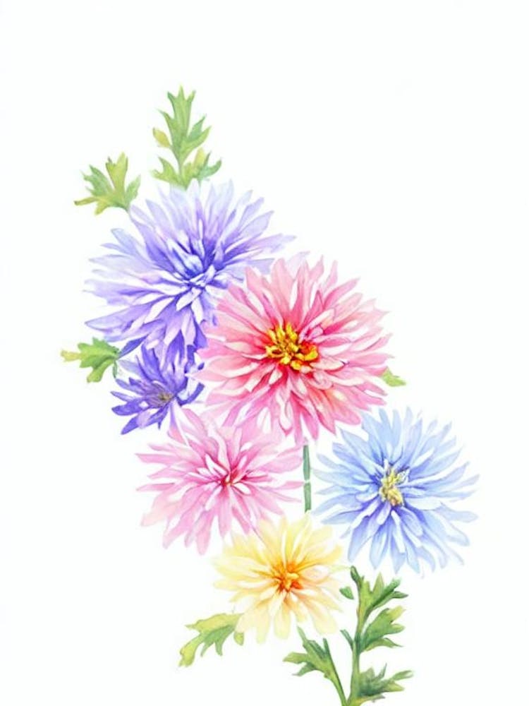 Chrysanthemums 2  Watercolour Flower