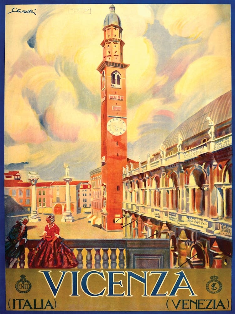 Square In Venice, Italy, Travel Poster