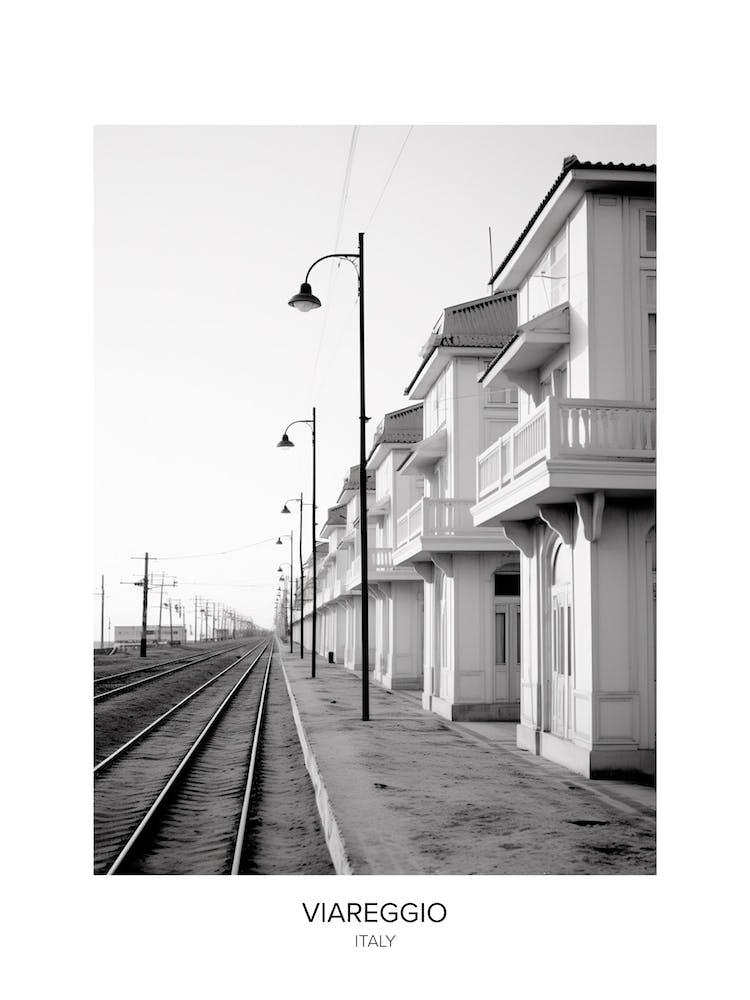 Poster Of Viareggio, Italy, Black And White Photo 1