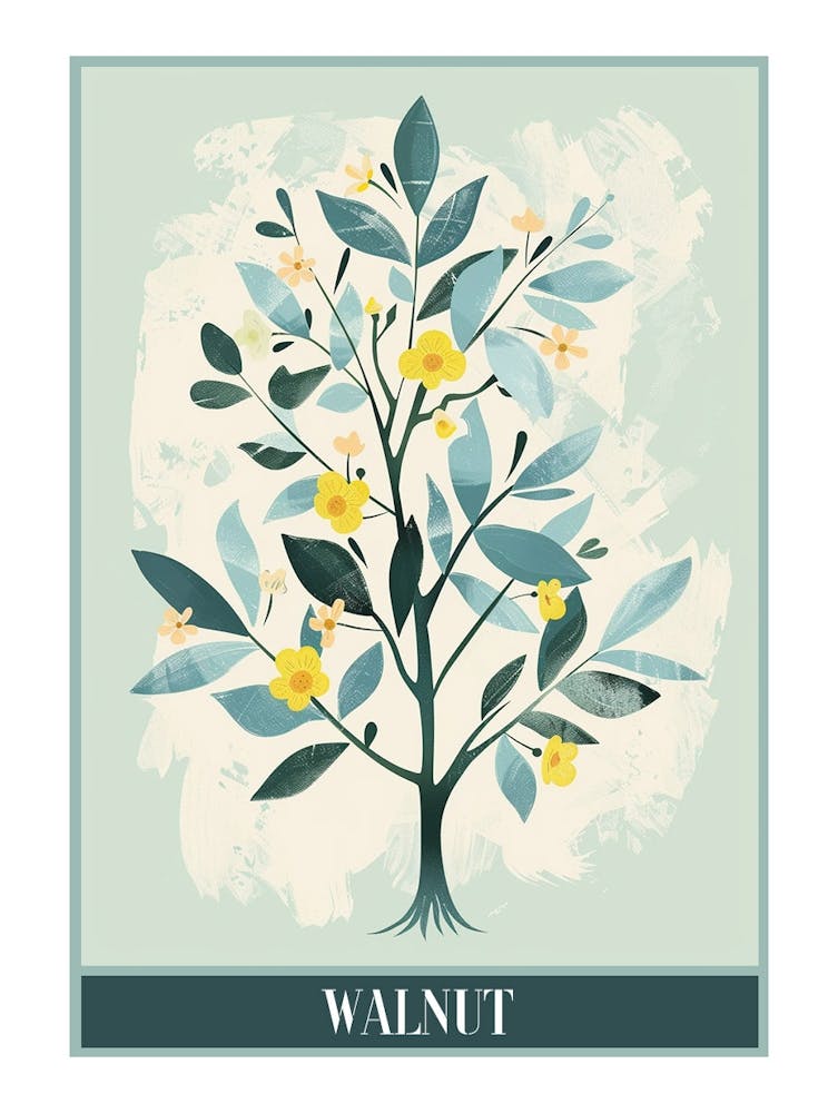 Walnut Tree Flat Illustration 8 Poster
