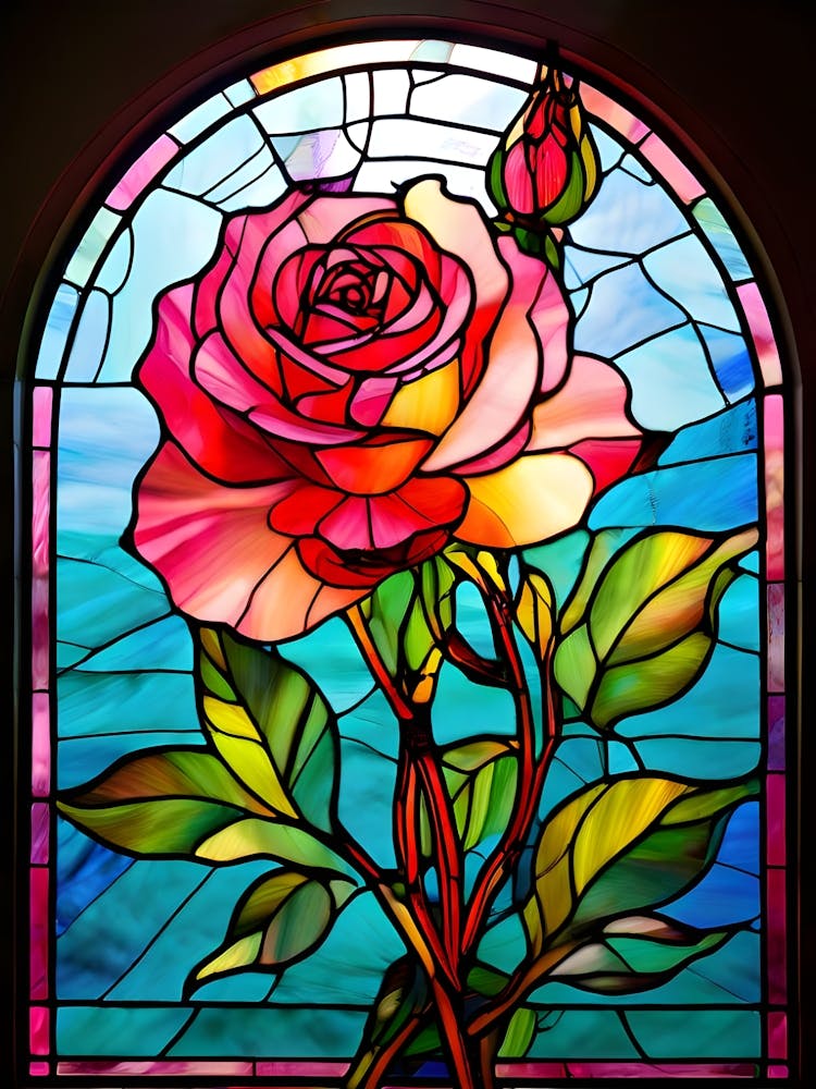 Stained Glass Rose