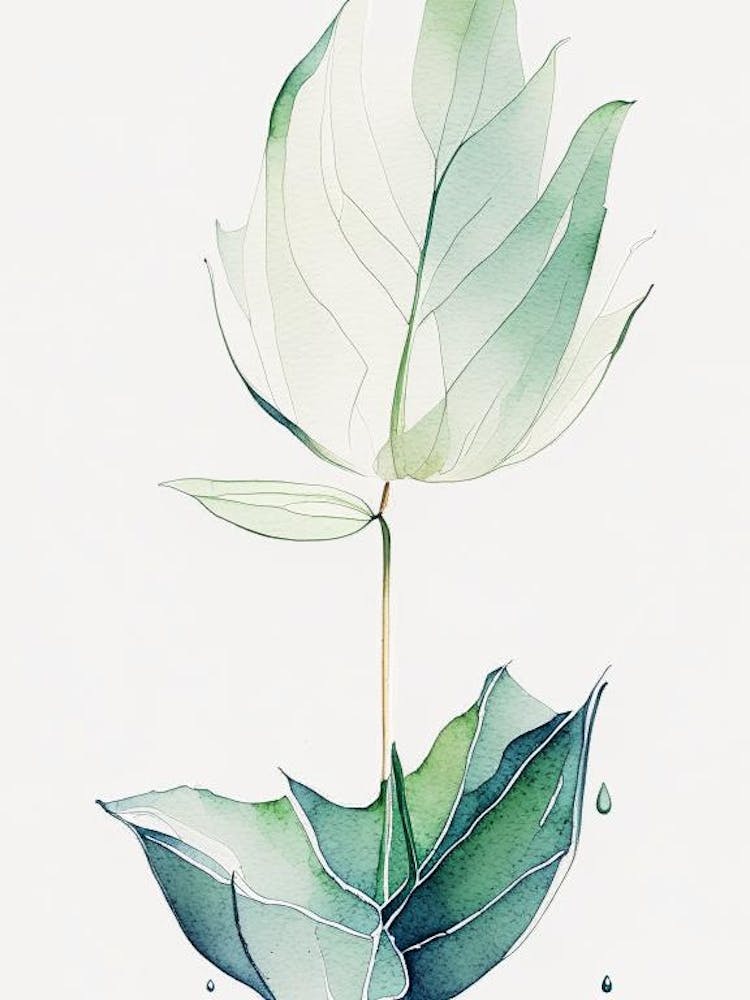 Water Lily Leaf Minimalist Watercolour 2