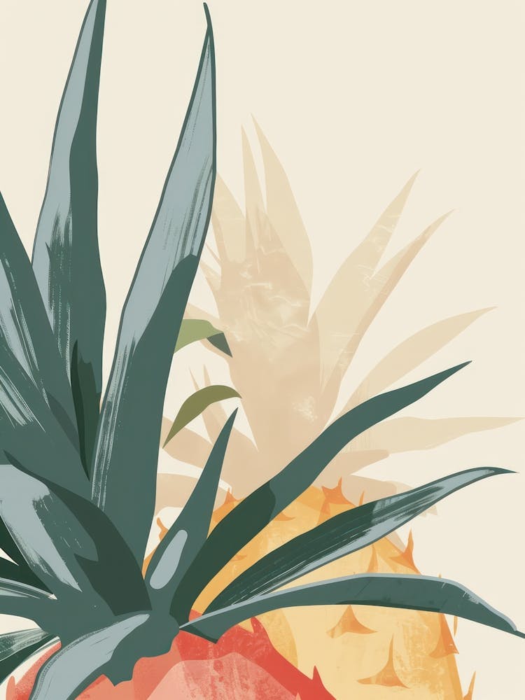 Pineapples Close Up Illustration 3
