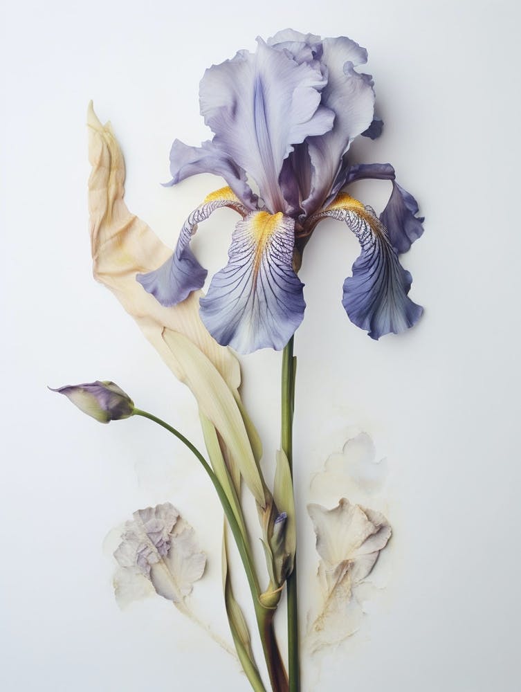 Pressed Wildflower Botanical Art Iris 1