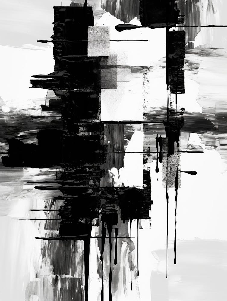 Layers Abstract Black And White 4