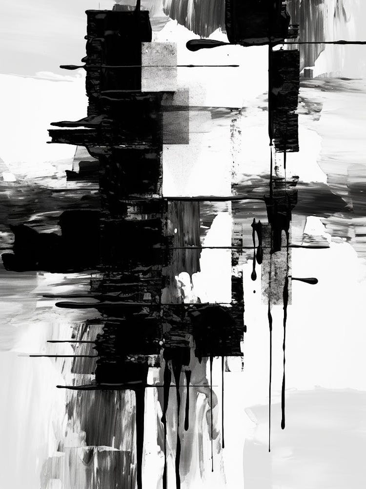 Layers Abstract Black And White 4