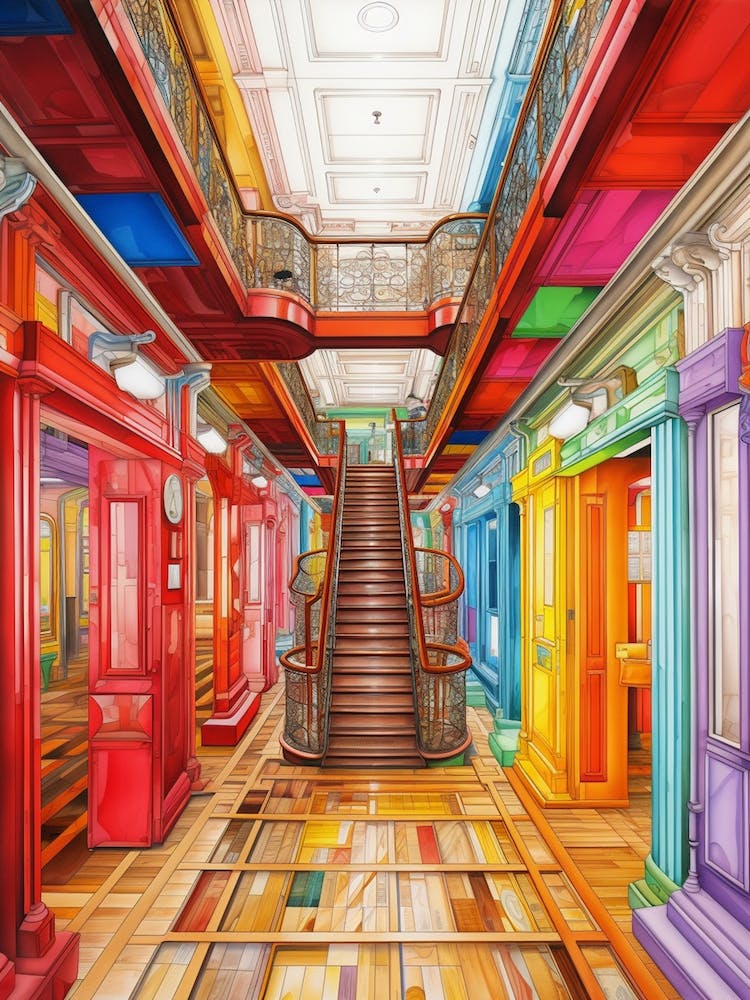 Titanic Interiors Bright Pencil Drawing 2