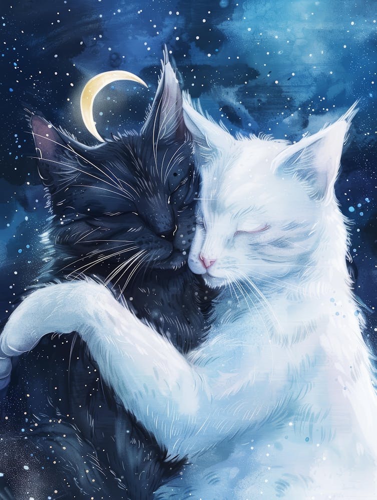 Two Cats Hugging 3