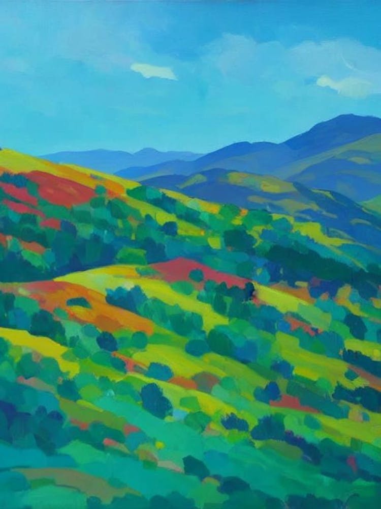 Sierra Nevada National Park Spain Blue Oil Painting 1 