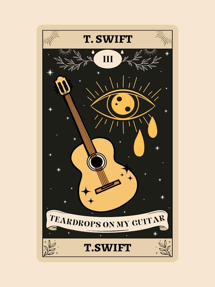 Taylor Swift Teardrops On My Guitar Tarot Card
