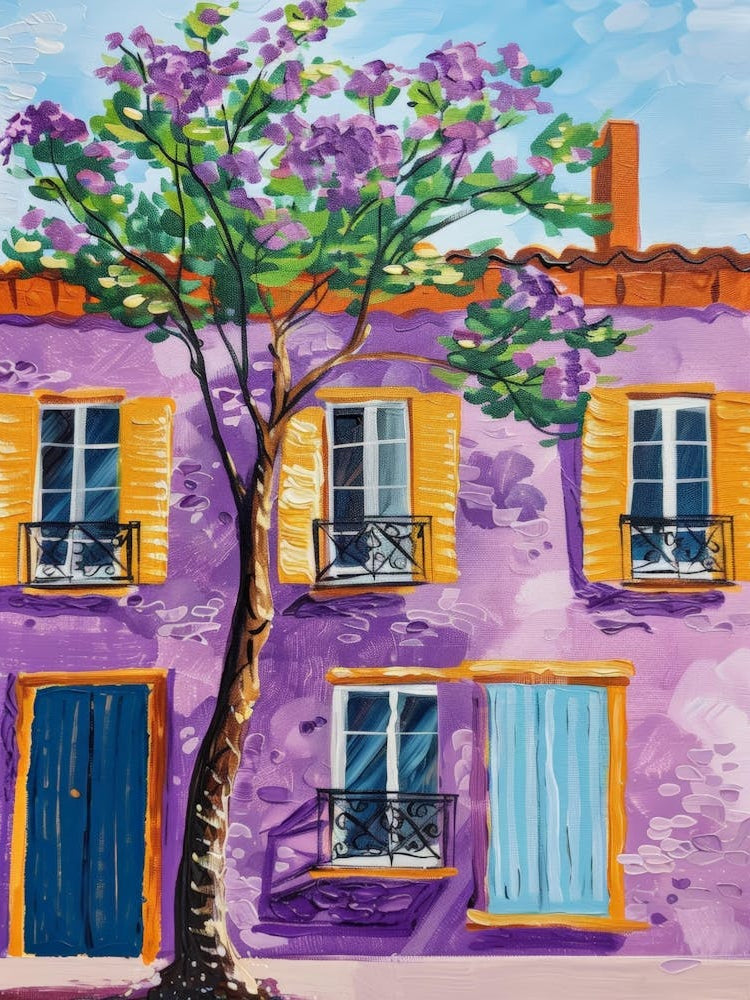 Purple House With Tree
