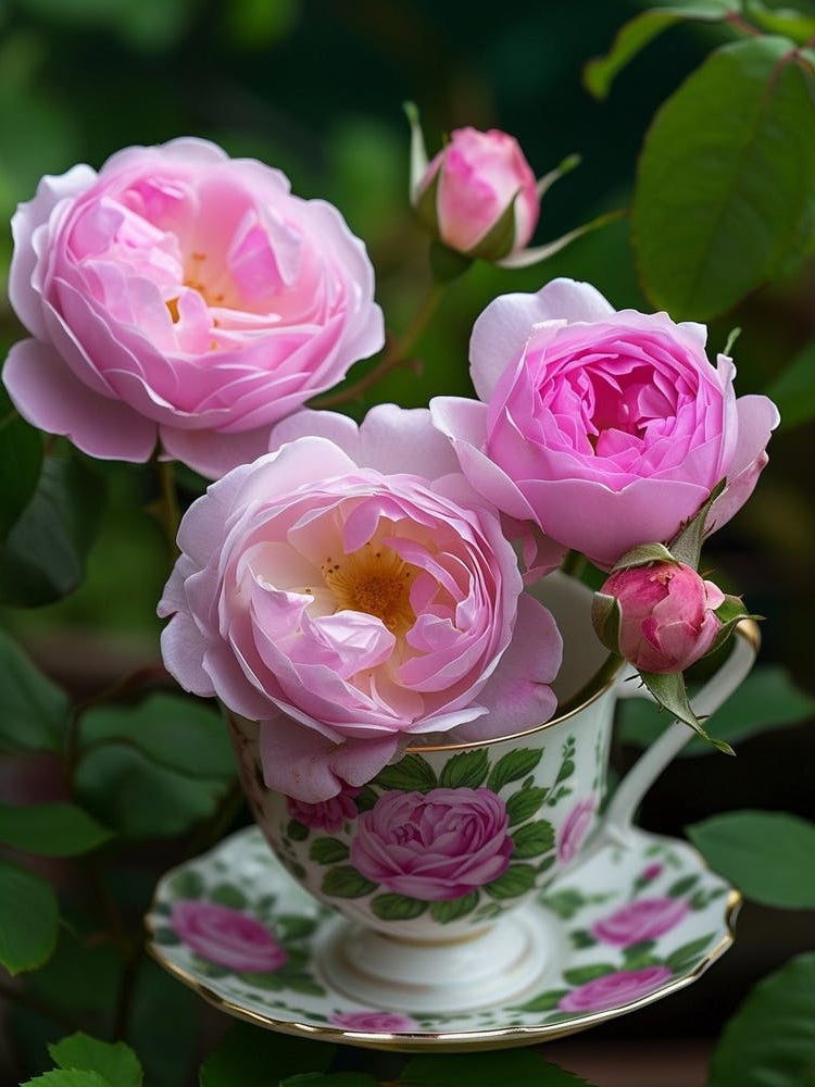 English Roses Painting Rose In A Teacup 2