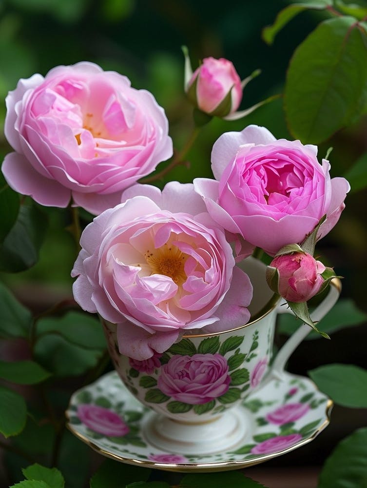 English Roses Painting Rose In A Teacup 2