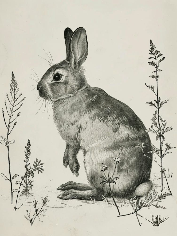 Argente Blockprint Rabbit Illustration 6