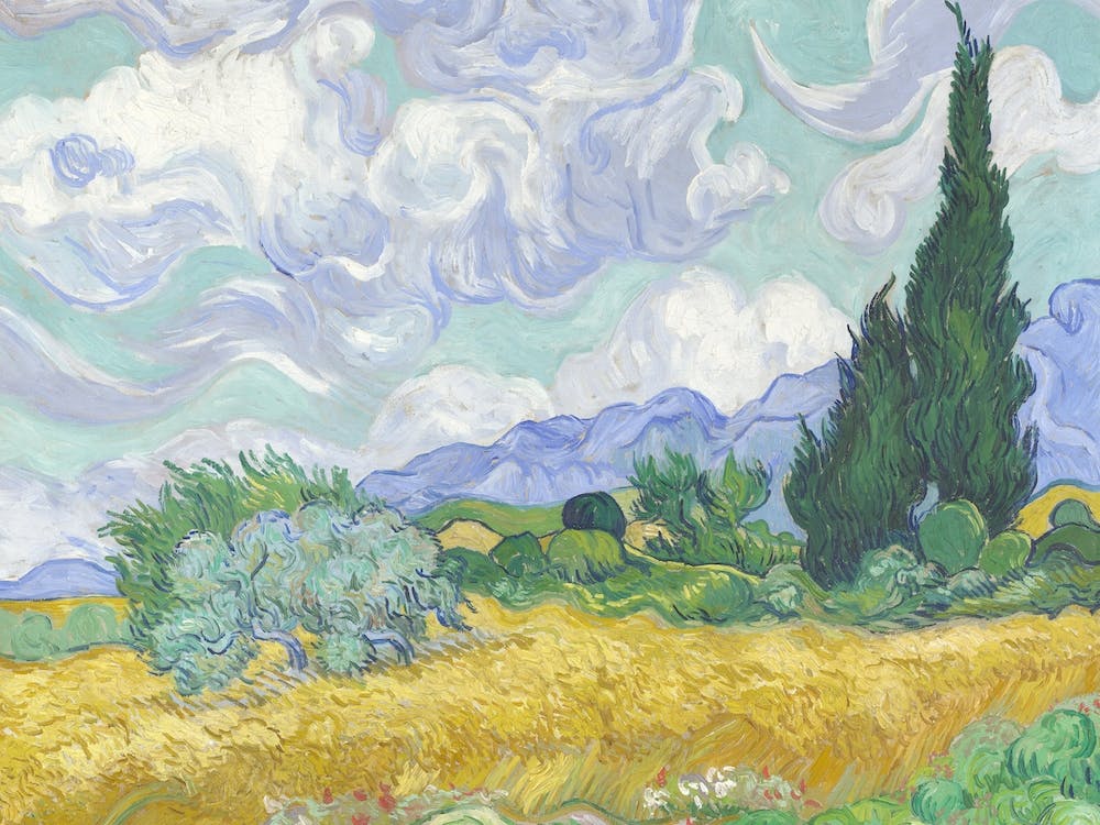 Wheatfield With Cypresses, 1889 by Vincent van Gogh
