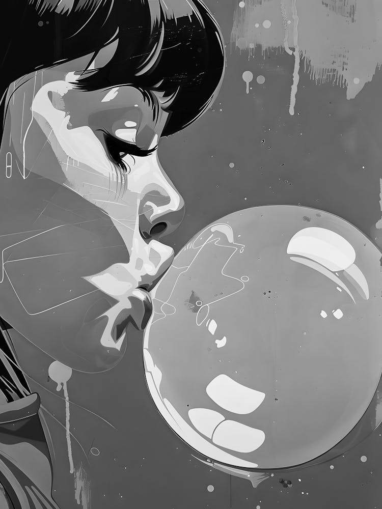 Girl Blowing Bubbles 1