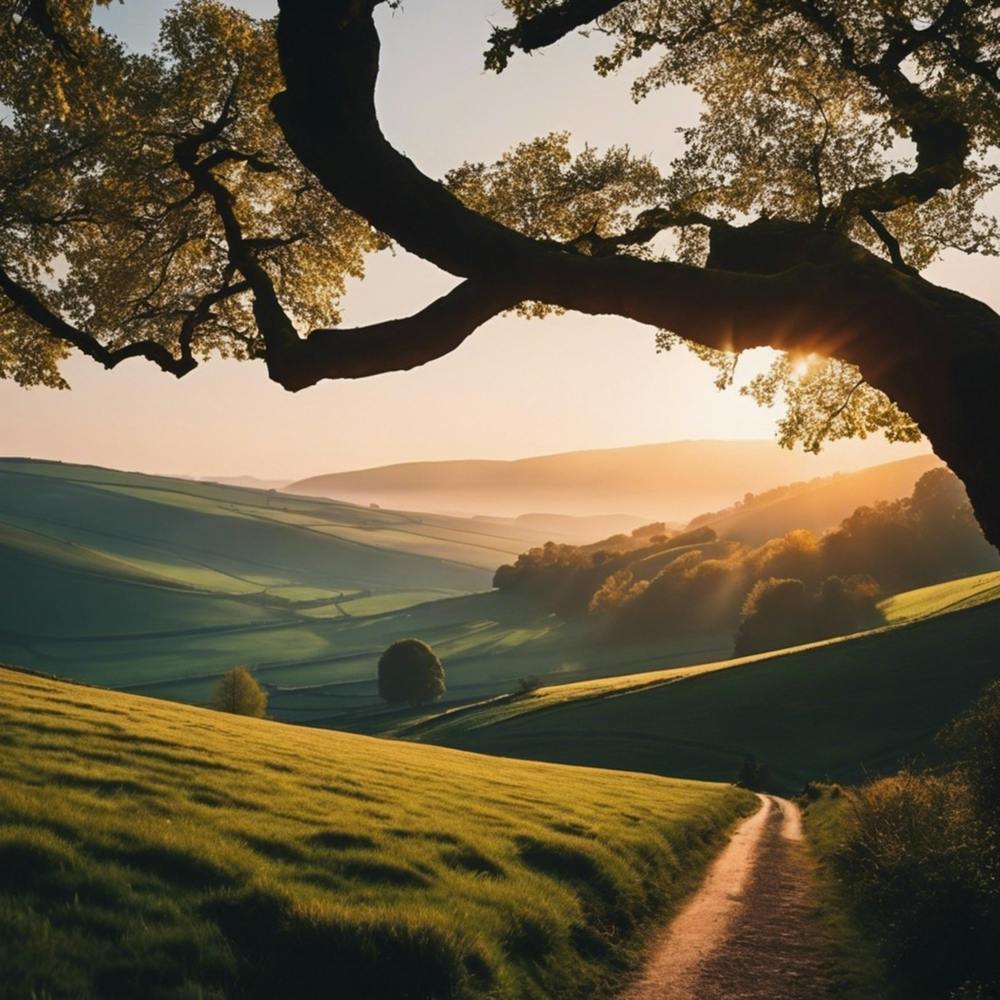 Sunrise Over A Field