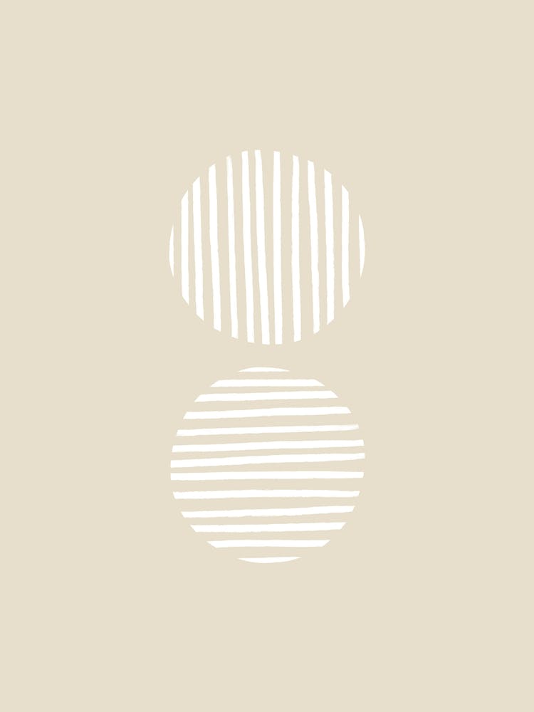 Striped Circles Beige