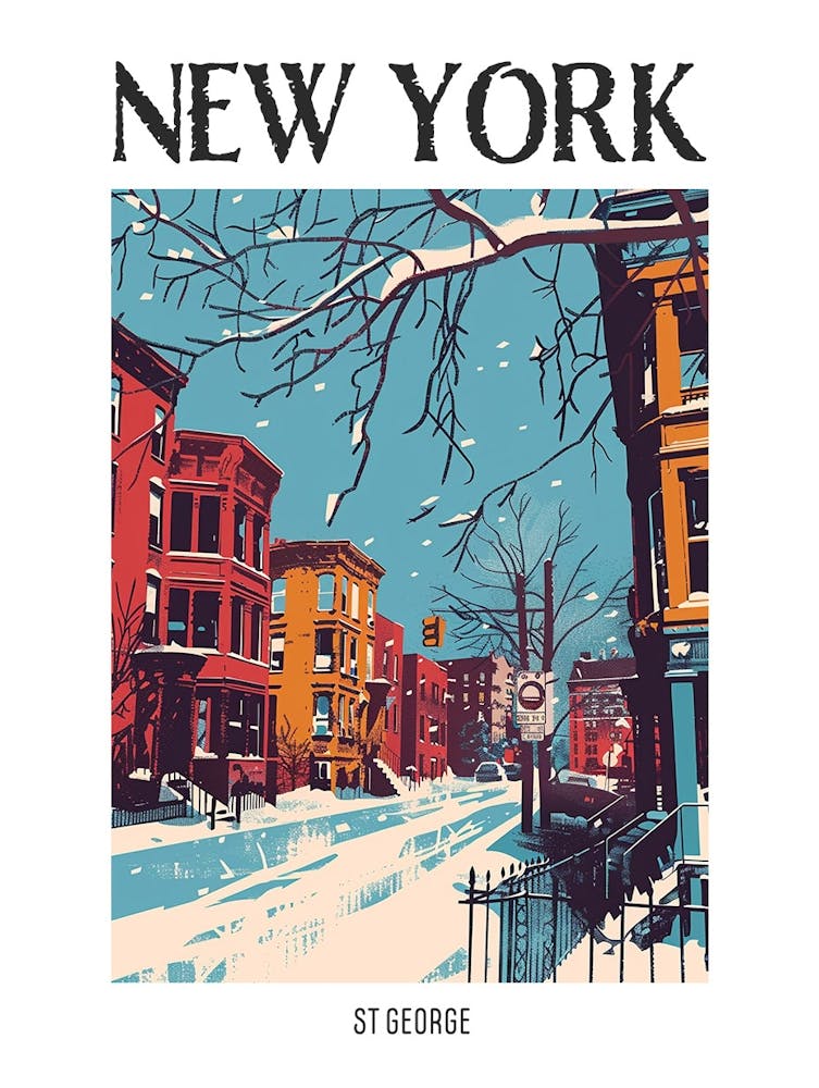 St George New York Colourful Silkscreen Illustration 4 Poster