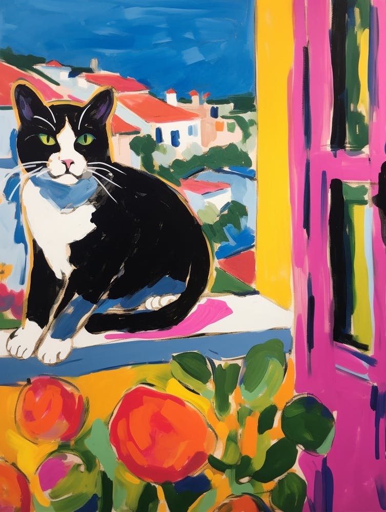 Painting Of A Cat In Marbella Spain 1