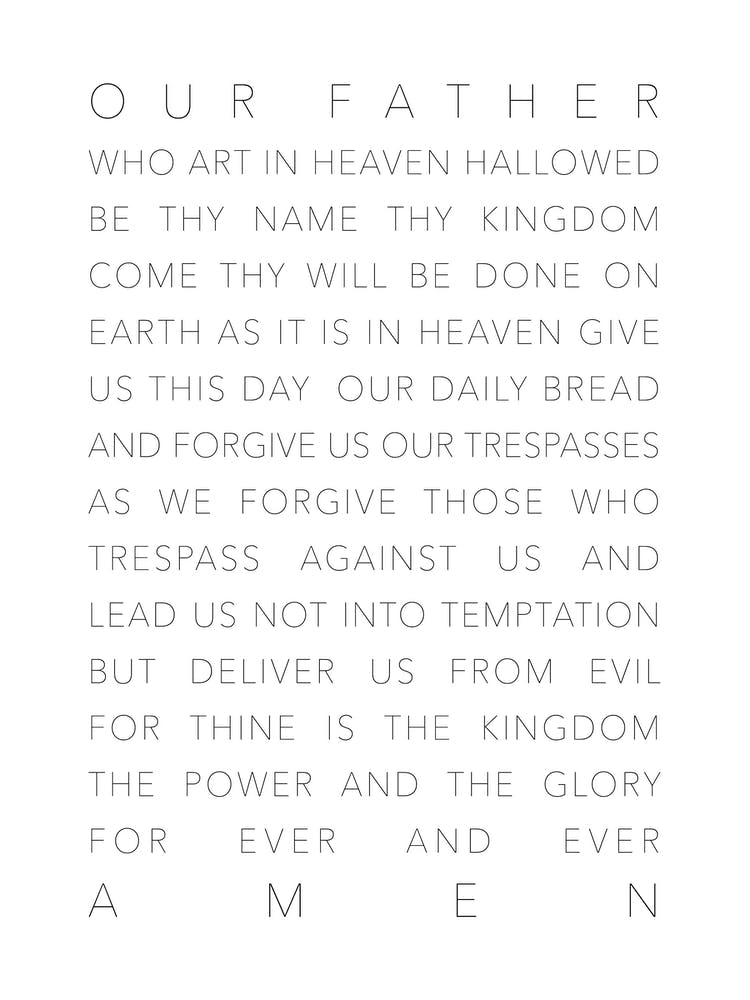 The Lords Prayer White
